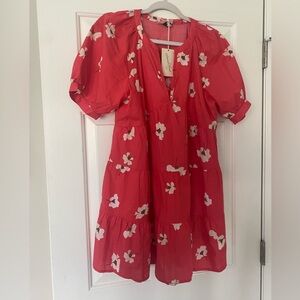 NWT Reddish-Pink Floral Mini Dress